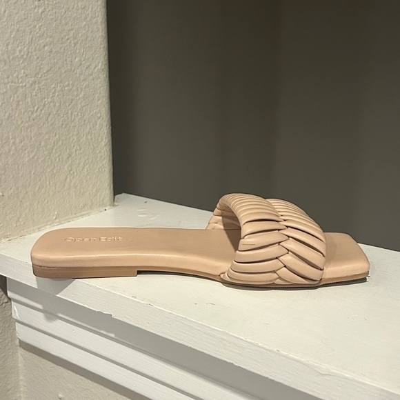 Open Edit Linx Slide Sandal Women's Woven Vamp Strap Beige Size US 5.5M - Picture 5 of 9